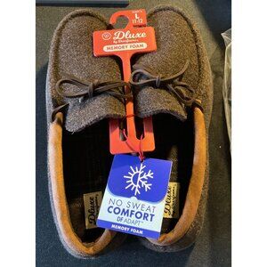 Slippers Dluxe by Dearfoam Size 11-12 - Brown W/Outdoor Soles NWT